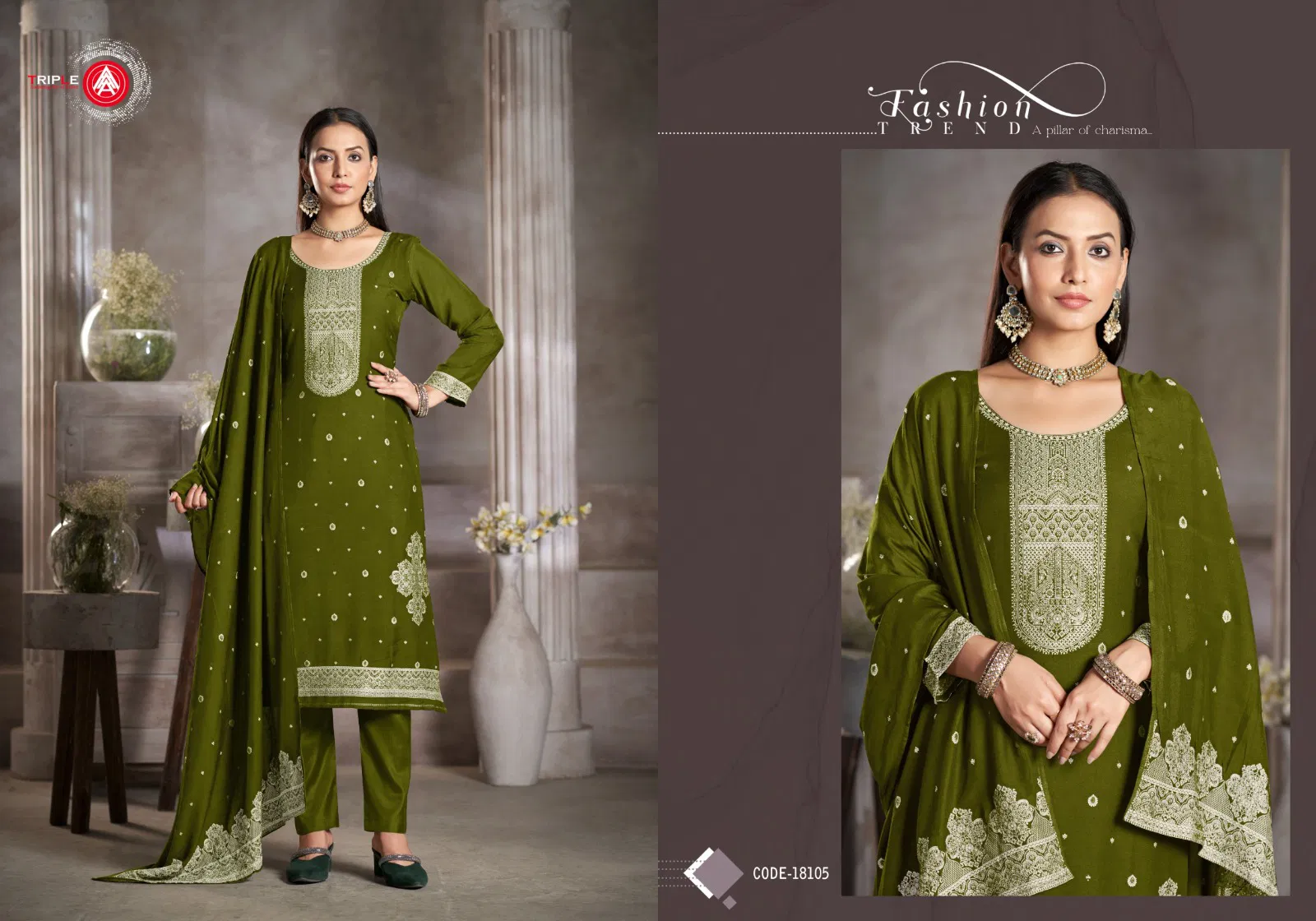Kia Dark By Triple Aaa Muslin Lakhnavi Online Salwar Kameez Wholesale